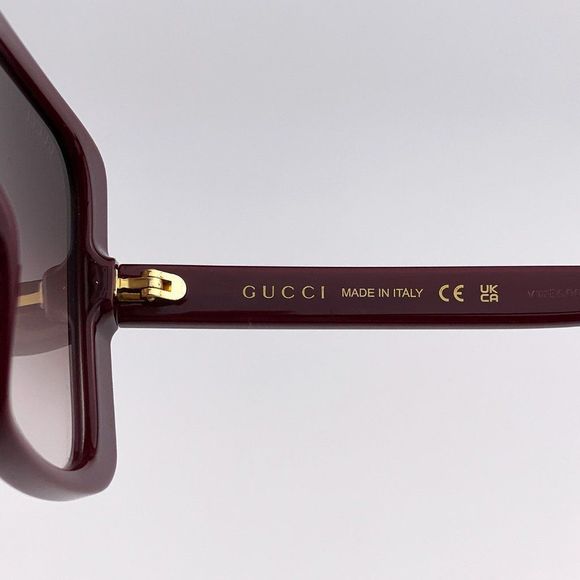GUCCI GG0632S 003 Sunglasses Burgundy Red Gradient Square Oversized Women - Picture 5 of 10
